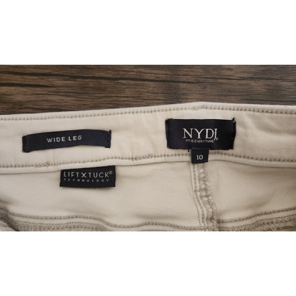 NYDJ Womens Teresa Wide Leg Ankle Jeans Size 10 Cream Lift Tuck‎ Technology - Picture 6 of 10